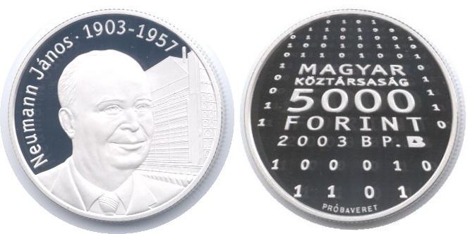 „Neumann János születésének 100. évfordulója” ezüst emlékpénzérme