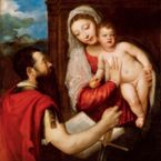Tiziano Vecellio - Mária gyermekével és Szt. Pállal